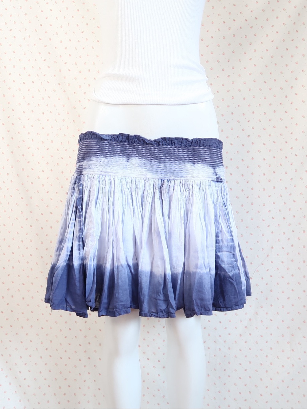 Tie-Dye Blue Ombre Mini Skirt